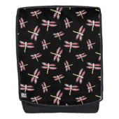 Pink Dragonfly Bugs Pattern Rucksack (Vorderseite)