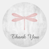 Pink Dragonfly Danke Stickers (Vorderseite)