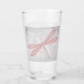 Pink Dragonfly Personalisierter Glass Cup Glas (Rückseite)