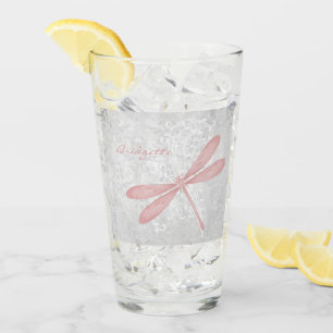 Pink Dragonfly Personalisierter Glass Cup Glas