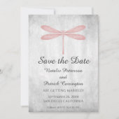 Pink Dragonfly Save the Date laden Einladung (Vorderseite)
