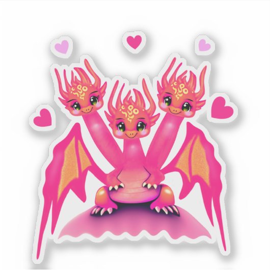 Pink dragons aufkleber (Vorderseite)