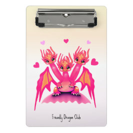 Pink dragons mini klemmbrett