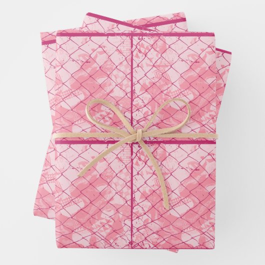 Pink-Drahtzaundesign Geschenkpapier Set (Beispiel)