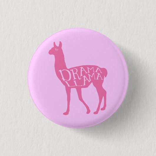 Pink Drama Llama Button (Vorderseite)