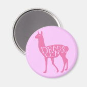 Pink Drama Llama Magnet (Vorderseite/Rückseite)