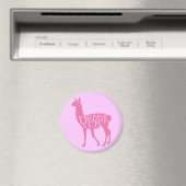 Pink Drama Llama Magnet (In Situ (Geschirrspüler))
