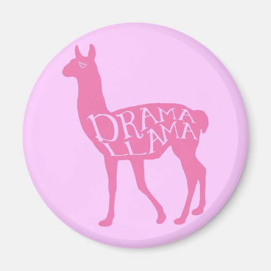 Pink Drama Llama Magnet (Vorne)