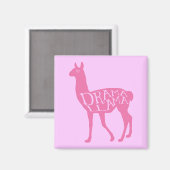 Pink Drama Llama Magnet (Vorderseite/Rückseite)
