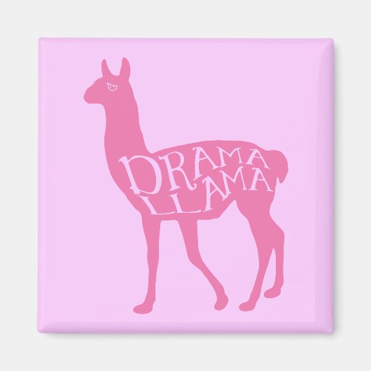 Pink Drama Llama Magnet (Vorne)