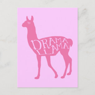 Pink Drama Llama Postkarte