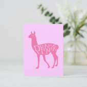 Pink Drama Llama Postkarte (Stehend Vorderseite)