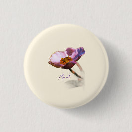 Pink Dream Blume - Elegante Fantasy Nature Button