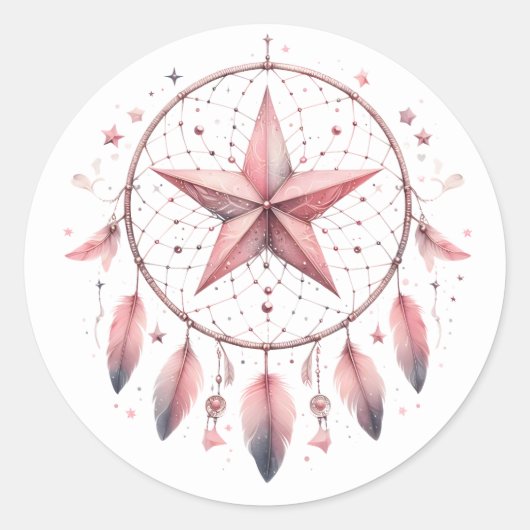 Pink Dream Catcher Stickers (Vorderseite)