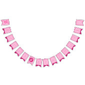 Pink Dream Editable Initial & Age Wimpelkette (Alle)