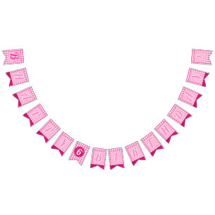 Pink Dream Editable Initial & Age Wimpelkette