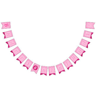 Pink Dream Editable Initial & Age Wimpelkette