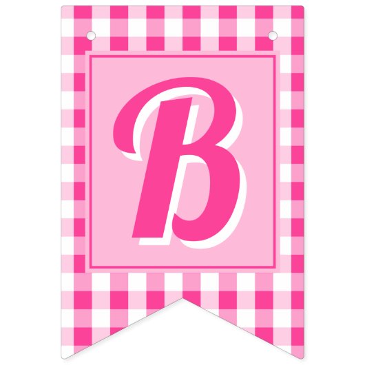 Pink Dream Editable Initial & Age Wimpelkette (Erste Fahne)