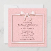 Pink Dream Twin Girl Baby Foto Geburtsankündigung Ankündigung (Rückseite)