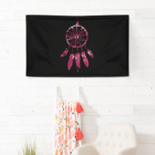 Pink Dreamcatcher Feathers Native Amerikanische Ur Banner (Insitu)