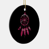Pink Dreamcatcher Feathers Native Amerikanische Ur Keramik Ornament (Rechts)