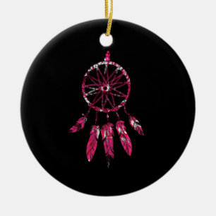 Pink Dreamcatcher Feathers Native Amerikanische Ur Keramik Ornament
