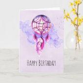 Pink Dreamcatcher Lila Paint Spritzer Geburtstag Karte (Gelbe Blume)