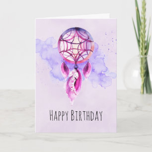 Pink Dreamcatcher Lila Paint Spritzer Geburtstag Karte