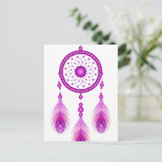 Pink Dreamcatcher Postkarte (Stehend Vorderseite)