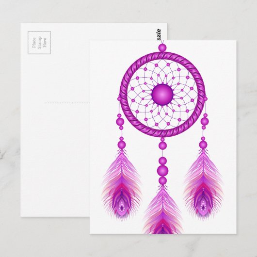 Pink Dreamcatcher Postkarte (Vorne/Hinten)