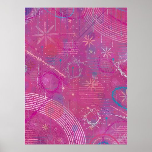 Pink Dreams Abstract  Poster (Vorne)