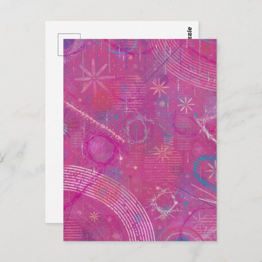 Pink Dreams Abstract  Postkarte (Vorne/Hinten)