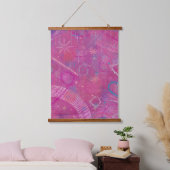 Pink Dreams Abstract  Wandteppich Mit Holzrahmen (Schlafzimmer)