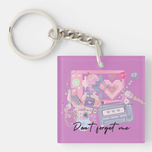 Pink Dreams – Don’t Forget Me Nostalgic Keychain Schlüsselanhänger (Vorderseite)