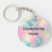 Pink Dreams Girly Cotton Candy individuell angepas Schlüsselanhänger (Vorderseite)