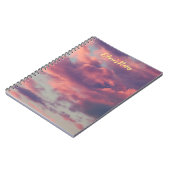 Pink Dreamy Ästhetische Sonnenuntergangswolken Notizblock (Linke Seite)