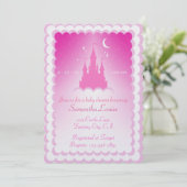 Pink Dreamy Burg in der Wolkendusche Einladung (Stehend Vorderseite)