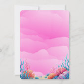 Pink Dreamy Mermaid unter der Sea Baby Dusche Einladung (Rückseite)