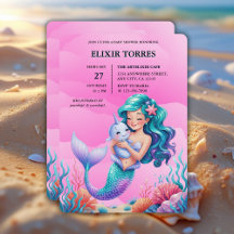 Pink Dreamy Mermaid unter der Sea Baby Dusche