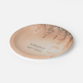 Pink Dreamy Rustic Forest Hochzeit Empfang Pappteller (Schrägansicht)