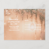 Pink Dreamy Rustic Forest Save the Date Ankündigungspostkarte (Rückseite)