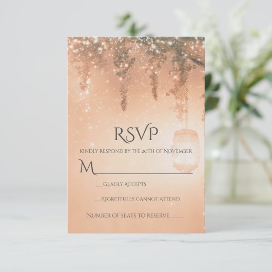 Pink Dreamy Rustic Forest UAWG RSVP Karte (Stehend Vorderseite)