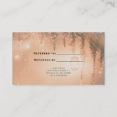 Pink Dreamy Rustic Forest Verleih einen Freund Cli Empfehlungskarte (Rückseite)