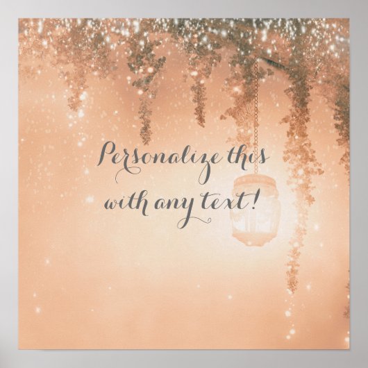 Pink Dreamy Rustic Forest Wedding Banner Poster (Vorne)