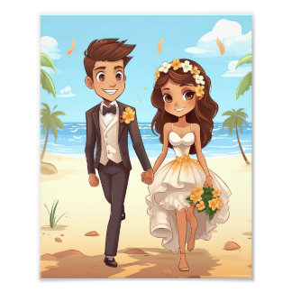 Pink Dreamy Seaside Romantic Wedding Fotodruck