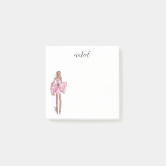Pink dress post-it notes klebezettel