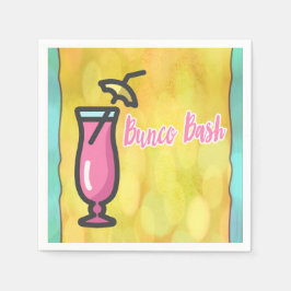 Pink Drink Bunco Bash Fun Cocktail Napkin Serviette