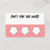 Pink Drink Game Cards Visitenkarte (Vorderseite)