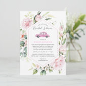 Pink Drive by Baby Showdusche Blütenlaufwerk durch Einladung (Stehend Vorderseite)