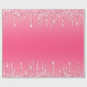 Pink Driving Glitzer Girly Trendy Chic Modern Geschenkpapier (Flach)